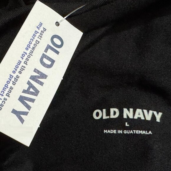 Old Navy Slit Neck with Side Ruching Top, Cotton/Modal, Black, Large - Picture 7 of 10